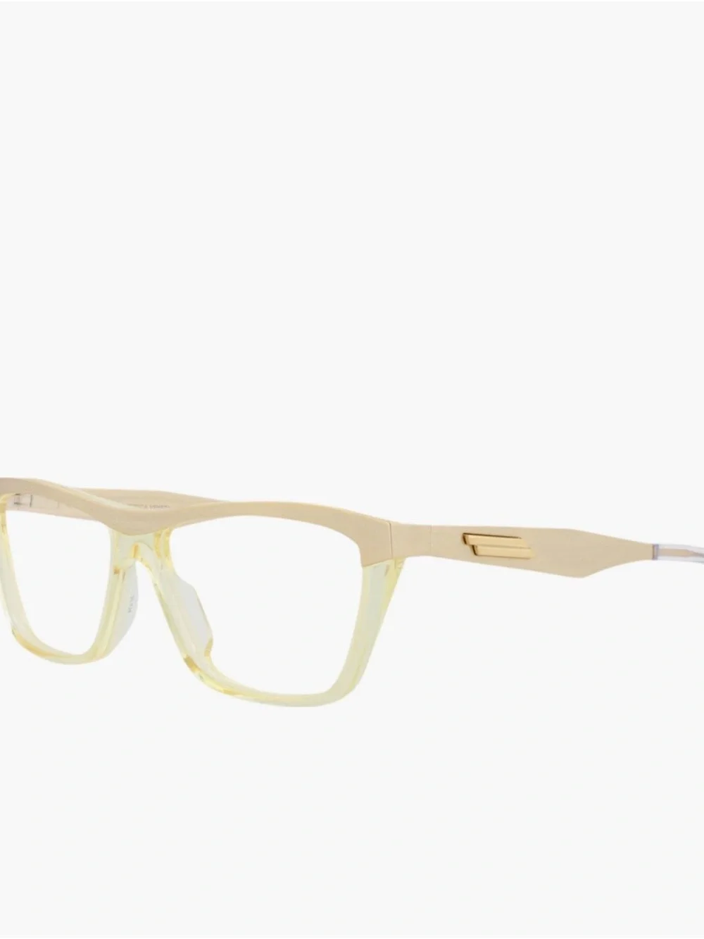 Bottega Veneta Gold Gold Transparent Optical Glasses